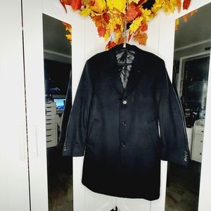 Lauren Ralph Lauren Men's Overcoat Black Wool Blend